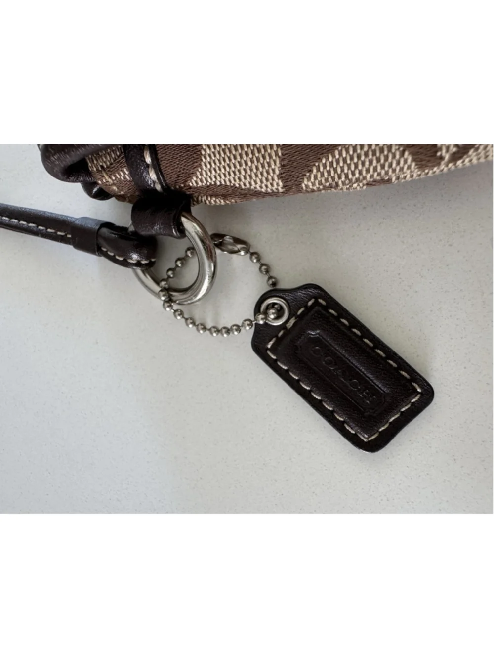 Vintage Coach Legacy Signature Canvas Turn Lock Wristlet